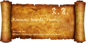 Kassay Napóleon névjegykártya